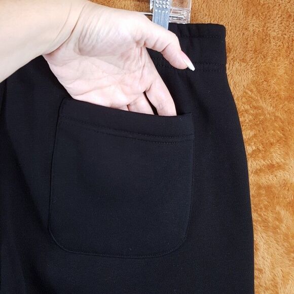 AC MILAN Sweatpants Mens Medium Black Fleece Jogger Back Pocket Logo $125 - Picture 7 of 11